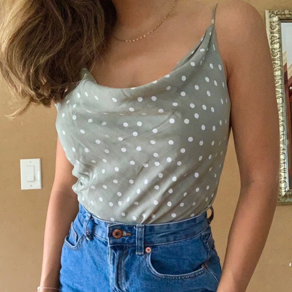 Tops - Cowl neck olive green tank top